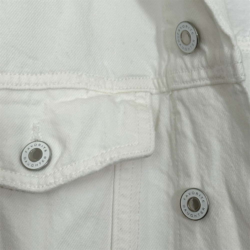 Anthropologie Favorite Daughter White Otto Boyfriend Jacket Rigid Denim size XS - Picture 8 of 16